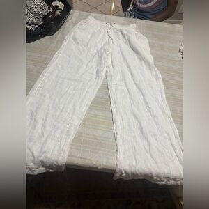 Zunie White Wide-Leg Pants‎